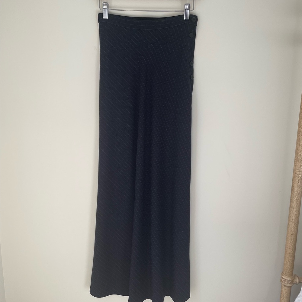 Laura Ashley Black Maxi Skirt with Button Detail